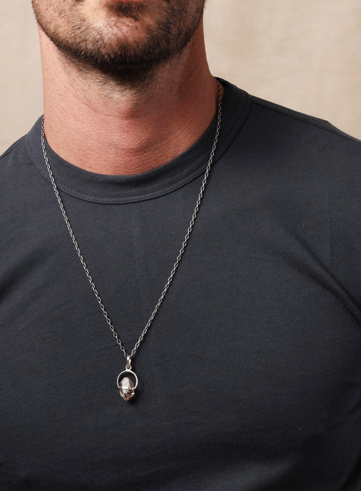 One of a Kind Herkimer Diamond Pendant on 925 Oxidized Sterling Silver Chain