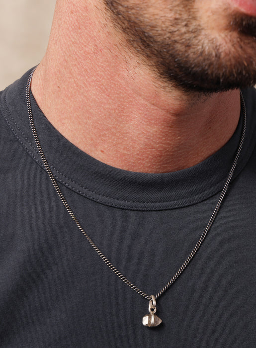 One of a Kind Double point Herkimer Diamond on 925 Oxidized Sterling Chain Jewelry WE ARE ALL SMITH: Men's Jewelry & Clothing.   