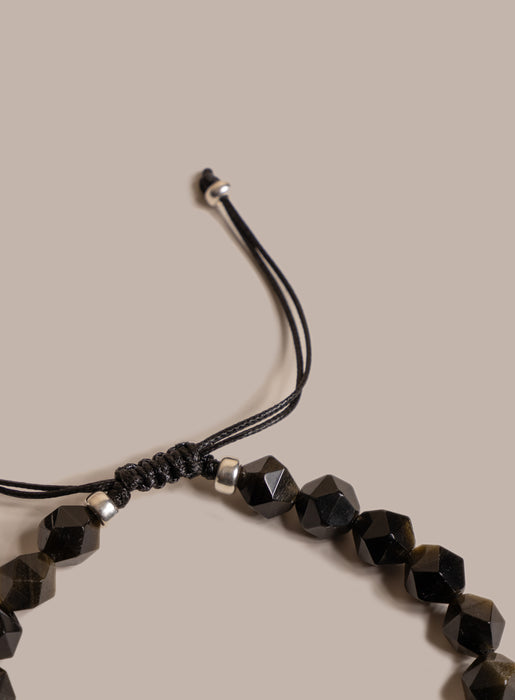 Golden Obsidian and Sterling Silver Bead Bracelet for Men Bracelets WE ARE ALL SMITH: Men's Jewelry & Clothing.   