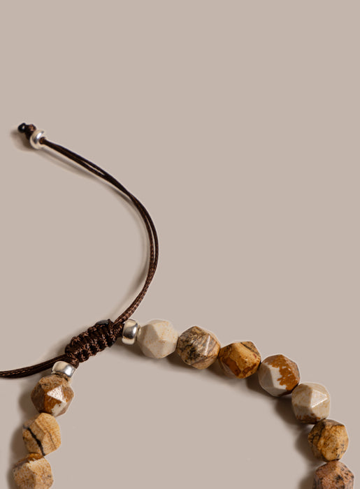 Sterling Silver and Picture Jasper Bead Bracelet for Men Bracelets WE ARE ALL SMITH: Men's Jewelry & Clothing.   