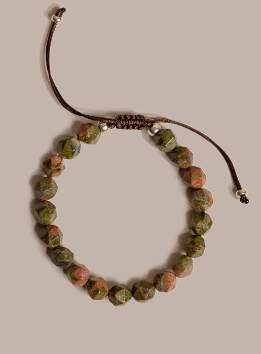 Unakite Gemstone Bead Bracelet for Men Bracelets WE ARE ALL SMITH: Men's Jewelry & Clothing.   