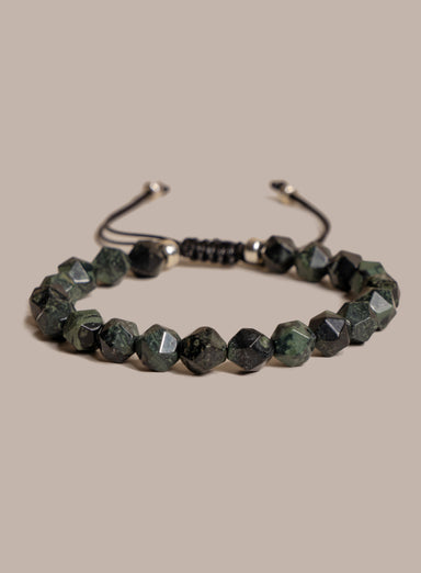 Kambaba Jasper and Sterling Silver Bead Bracelet for Men Bracelets WE ARE ALL SMITH: Men's Jewelry & Clothing.   