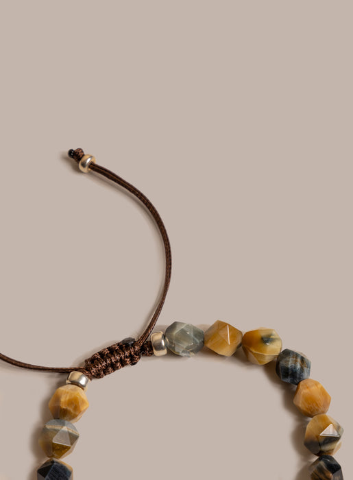 Golden Blue Tiger Eye and Sterling Silver Bracelet for Men Bracelets WE ARE ALL SMITH: Men's Jewelry & Clothing.   