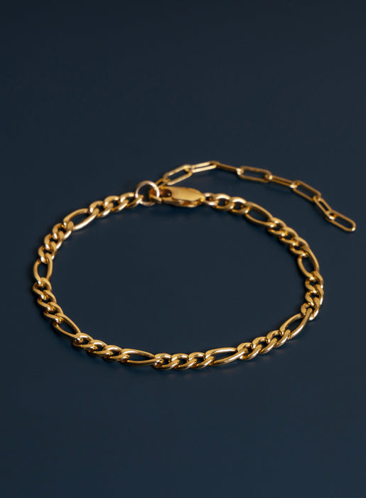 14K Gold Filled Figaro 4.5mm Wide Men's Chain Bracelet Bracelets WE ARE ALL SMITH: Men's Jewelry & Clothing.   