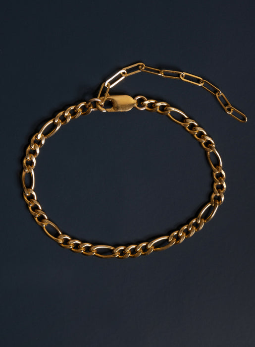 14K Gold Filled Figaro 4.5mm Wide Men's Chain Bracelet Bracelets WE ARE ALL SMITH: Men's Jewelry & Clothing.   