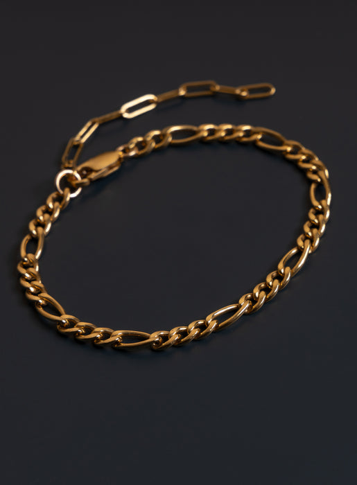 14K Gold Filled Figaro 4.5mm Wide Men's Chain Bracelet Bracelets WE ARE ALL SMITH: Men's Jewelry & Clothing.   