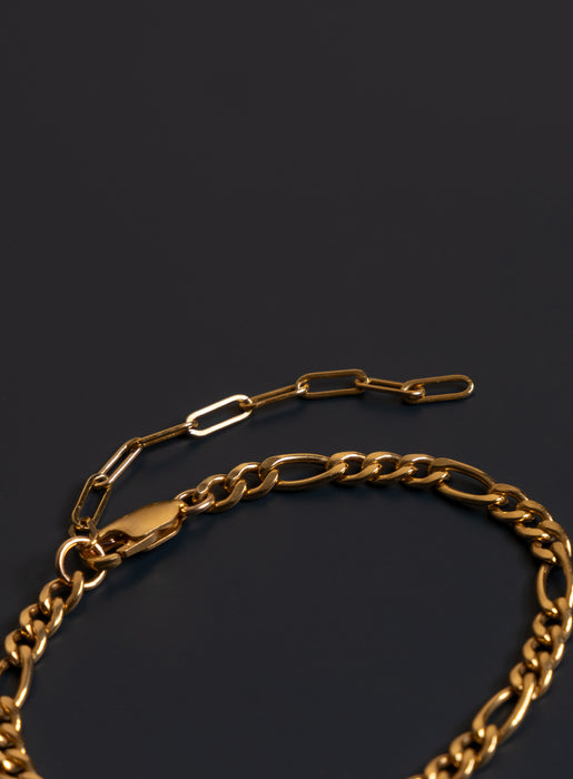14K Gold Filled Figaro 4.5mm Wide Men's Chain Bracelet Bracelets WE ARE ALL SMITH: Men's Jewelry & Clothing.   