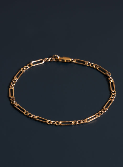 3.5mm 14K Gold Filled Figaro Chain Men's Bracelet Bracelets WE ARE ALL SMITH: Men's Jewelry & Clothing.   