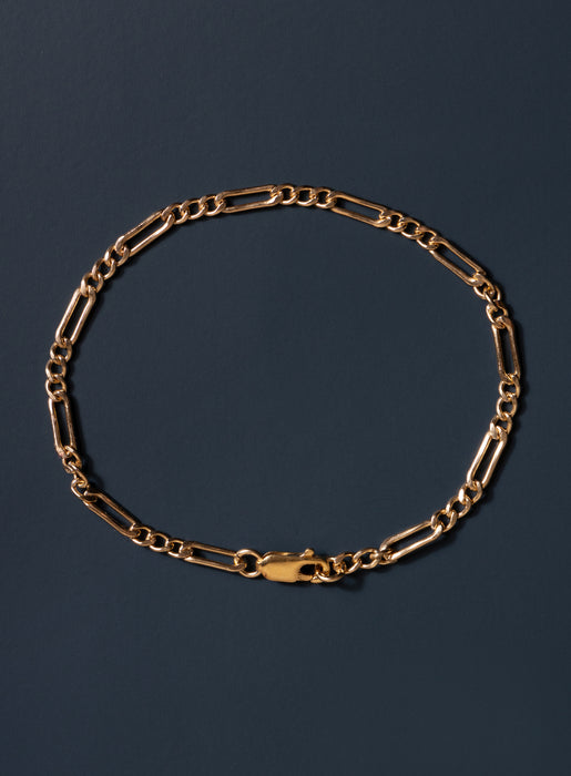 3.5mm 14K Gold Filled Figaro Chain Men's Bracelet Bracelets WE ARE ALL SMITH: Men's Jewelry & Clothing.   