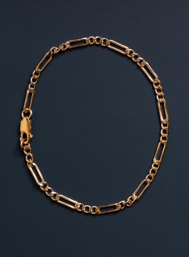 3.5mm 14K Gold Filled Figaro Chain Men's Bracelet Bracelets WE ARE ALL SMITH: Men's Jewelry & Clothing.   