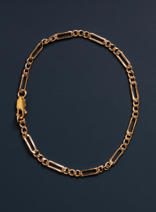 3.5mm 14K Gold Filled Figaro Chain Men's Bracelet Bracelets WE ARE ALL SMITH: Men's Jewelry & Clothing.   