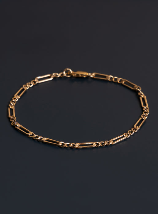 3.5mm 14K Gold Filled Figaro Chain Men's Bracelet Bracelets WE ARE ALL SMITH: Men's Jewelry & Clothing.   
