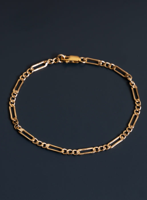 3.5mm 14K Gold Filled Figaro Chain Men's Bracelet Bracelets WE ARE ALL SMITH: Men's Jewelry & Clothing.   