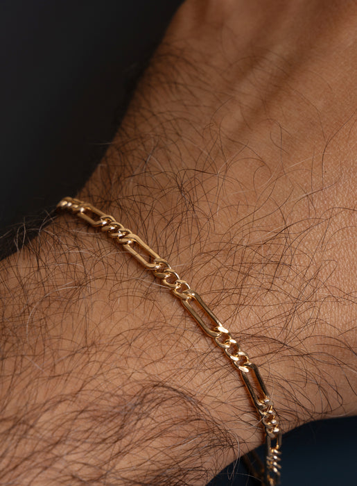 3.5mm 14K Gold Filled Figaro Chain Men's Bracelet Bracelets WE ARE ALL SMITH: Men's Jewelry & Clothing.   