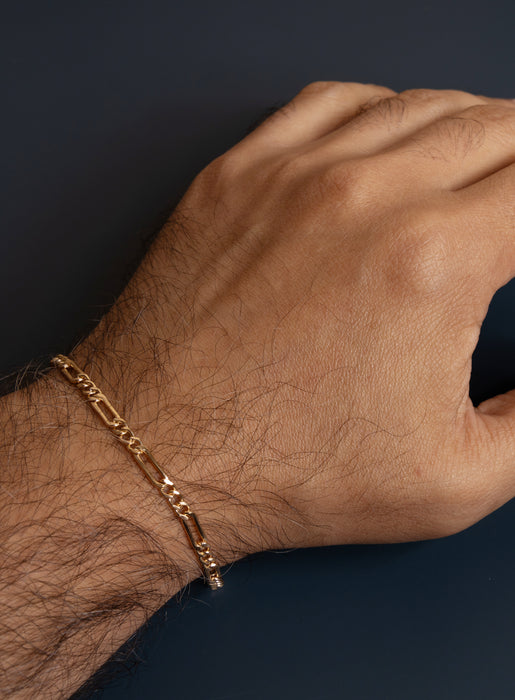 3.5mm 14K Gold Filled Figaro Chain Men's Bracelet Bracelets WE ARE ALL SMITH: Men's Jewelry & Clothing.   