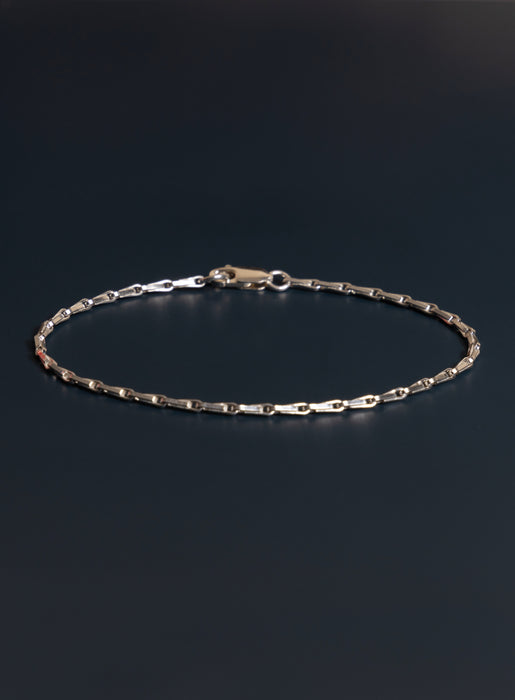 925 Sterling Silver 2mm Minimalist Chain Men's Bracelet Bracelets WE ARE ALL SMITH: Men's Jewelry & Clothing.   