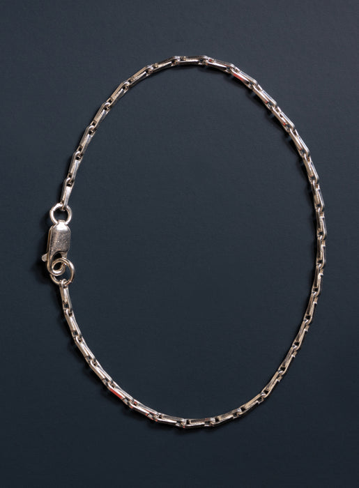 925 Sterling Silver 2mm Minimalist Chain Men's Bracelet Bracelets WE ARE ALL SMITH: Men's Jewelry & Clothing.   