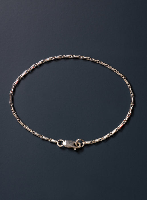 925 Sterling Silver 2mm Minimalist Chain Men's Bracelet Bracelets WE ARE ALL SMITH: Men's Jewelry & Clothing.   