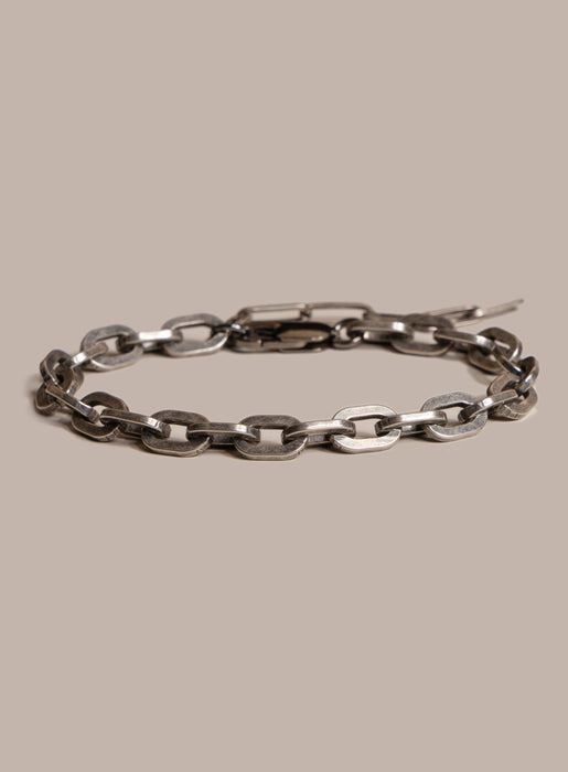 925 Oxidized Sterling Silver Thick Cable Chain Bracelet for Men Bracelets WE ARE ALL SMITH: Men's Jewelry & Clothing.   