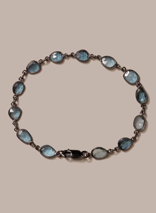 Genuine London Blue Topaz Link Bracelet for Men Bracelets WE ARE ALL SMITH: Men's Jewelry & Clothing.   