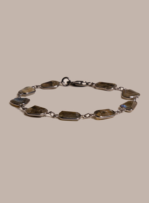Labradorite and Sterling Silver Links Bracelet for Men Bracelets WE ARE ALL SMITH: Men's Jewelry & Clothing.   