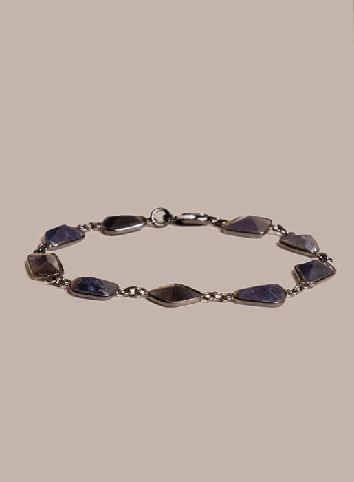 Blue / Purple Iolite Gemstone Bracelet for Man Bracelets WE ARE ALL SMITH: Men's Jewelry & Clothing.   