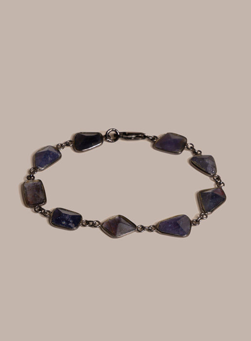 Blue / Purple Iolite Gemstone Bracelet for Man Bracelets WE ARE ALL SMITH: Men's Jewelry & Clothing.   