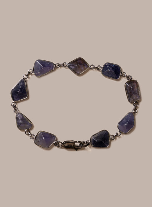 Blue / Purple Iolite Gemstone Bracelet for Man Bracelets WE ARE ALL SMITH: Men's Jewelry & Clothing.   