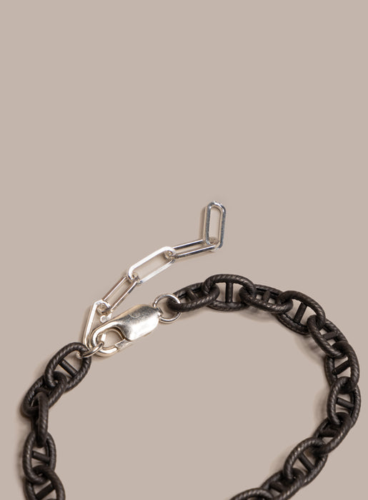 Titanium coated Sterling Silver Adjustable Chain Bracelet for Men Bracelets WE ARE ALL SMITH: Men's Jewelry & Clothing.   