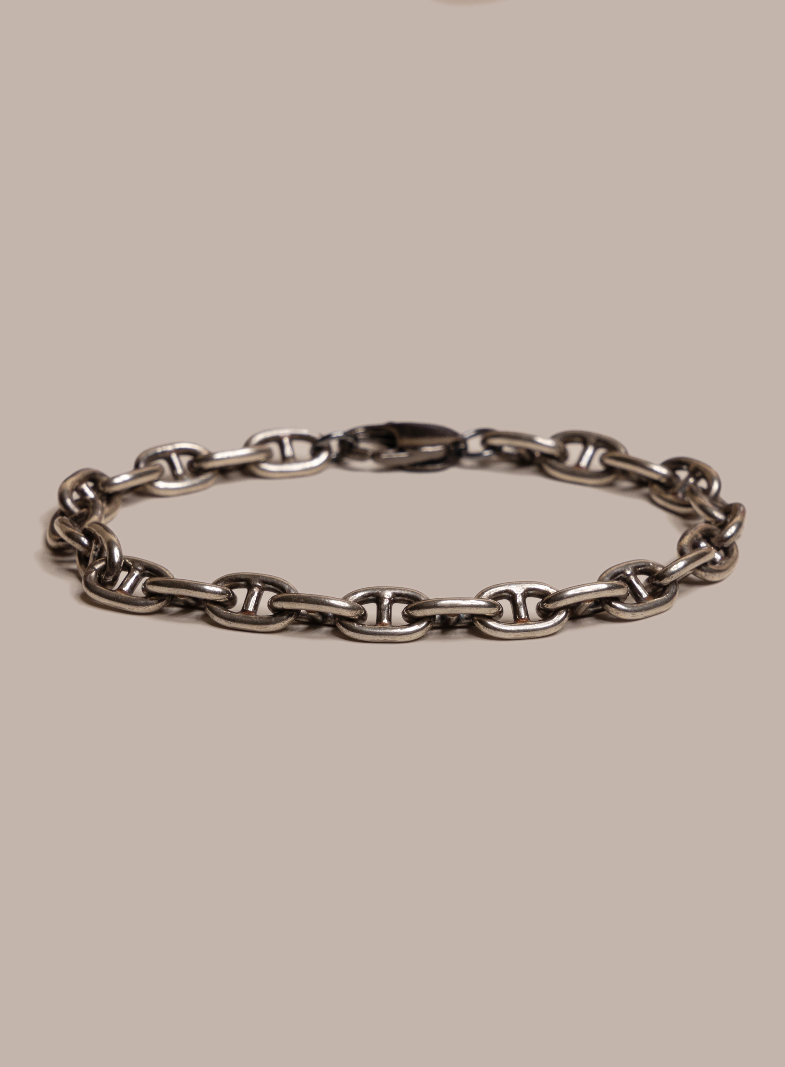 Mens Bracelet Anchor Chain 9 Inches in Sterling Silver .925