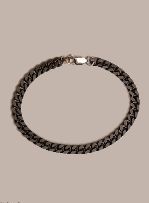 Titanium Coated 925 Sterling Silver Cuban Chain Bracelet for Men Bracelets WE ARE ALL SMITH: Men's Jewelry & Clothing.   