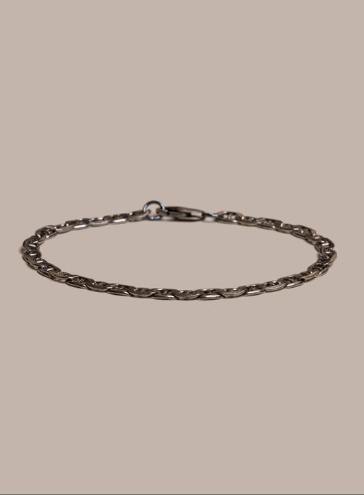 925 Oxidized Sterling Double Anchor Chain Bracelet for Men Bracelets WE ARE ALL SMITH: Men's Jewelry & Clothing.   