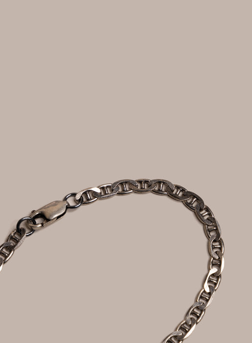 925 Oxidized Sterling Double Anchor Chain Bracelet for Men Bracelets WE ARE ALL SMITH: Men's Jewelry & Clothing.   