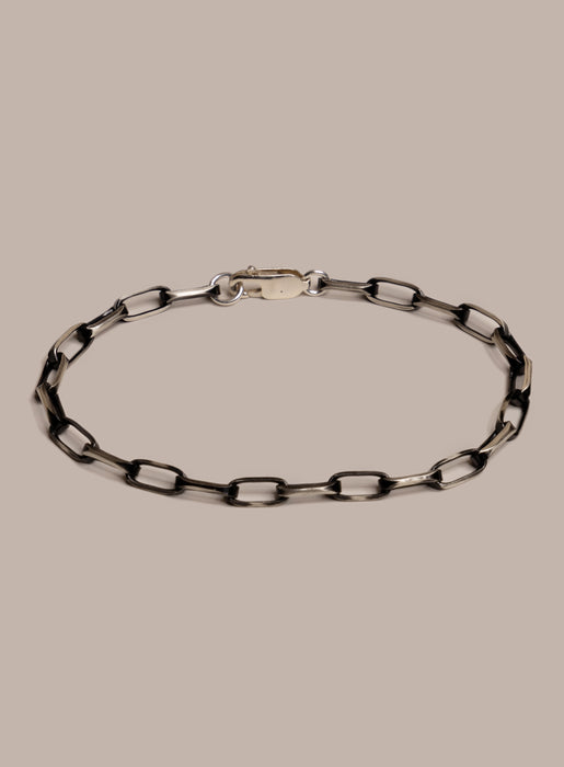 925 Sterling Silver with Black Titanium Combo Chain Bracelet for Men Bracelets WE ARE ALL SMITH: Men's Jewelry & Clothing.   