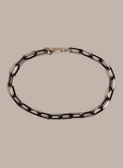 925 Sterling Silver with Black Titanium Combo Chain Bracelet for Men Bracelets WE ARE ALL SMITH: Men's Jewelry & Clothing.   