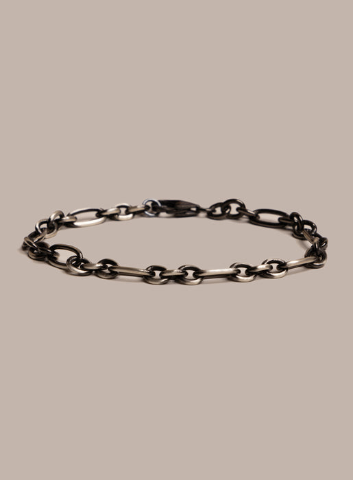 925 Sterling Silver and Black Titanium Chain Bracelet for Men Bracelets WE ARE ALL SMITH: Men's Jewelry & Clothing.   