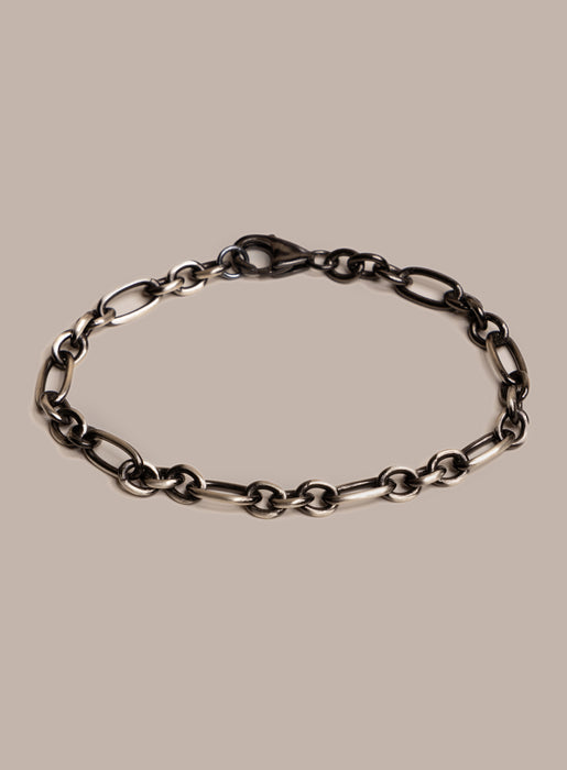 925 Sterling Silver and Black Titanium Chain Bracelet for Men Bracelets WE ARE ALL SMITH: Men's Jewelry & Clothing.   