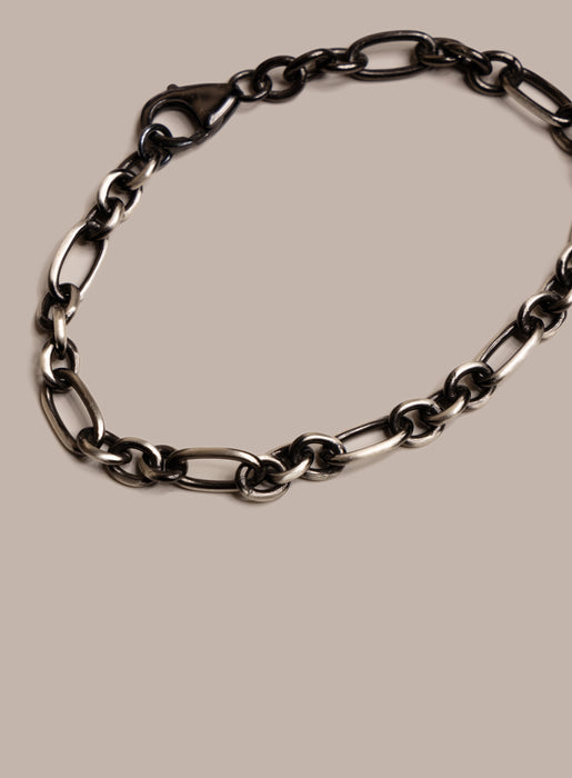 925 Sterling Silver and Black Titanium Chain Bracelet for Men Bracelets WE ARE ALL SMITH: Men's Jewelry & Clothing.   