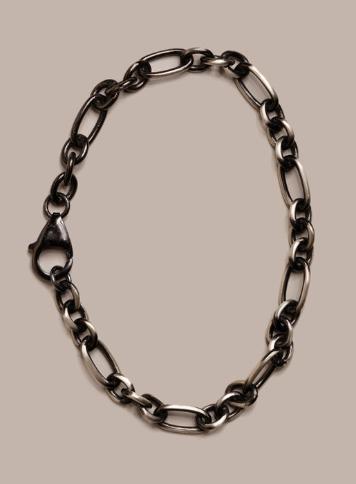 925 Sterling Silver and Black Titanium Chain Bracelet for Men Bracelets WE ARE ALL SMITH: Men's Jewelry & Clothing.   