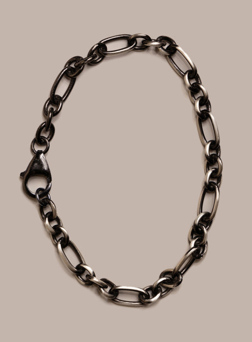 925 Sterling Silver and Black Titanium Chain Bracelet for Men Bracelets WE ARE ALL SMITH: Men's Jewelry & Clothing.   
