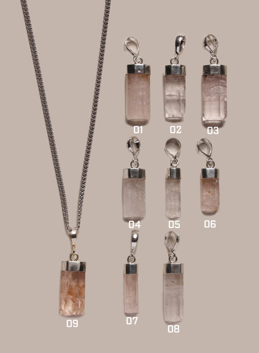 One of a Kind Genuine Morganite Pendant on 925 Sterling Silver Chain Jewelry WE ARE ALL SMITH: Men's Jewelry & Clothing.   