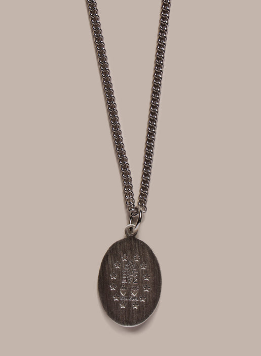 Sterling Silver Enamel Miraculous Medal Oval Pendant for Men Necklace WE ARE ALL SMITH: Men's Jewelry & Clothing.
