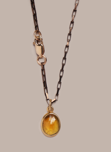 One-of-a-kind Tourmaline Pendant on Elongated Cable "Chocolate" Vermeil Gold Chain Jewelry WE ARE ALL SMITH: Men's Jewelry & Clothing.