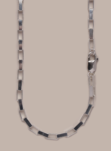 925 Sterling Silver Elongated Box Chain Necklace for Men Necklace WE ARE ALL SMITH: Men's Jewelry & Clothing.