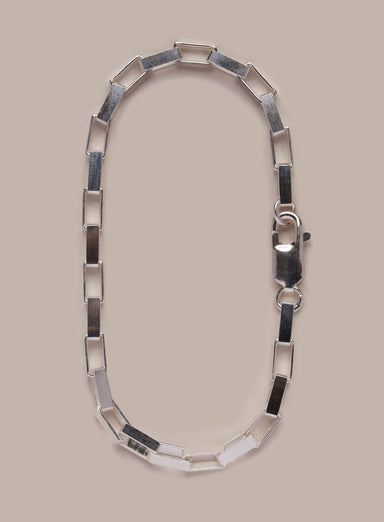 925 Sterling Silver Elongated Box Chain Bracelet for Men Bracelets WE ARE ALL SMITH: Men's Jewelry & Clothing.