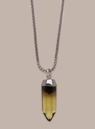 925 Sterling Silver Lemon Quartz Point Pendant Necklace (limited edition) Necklaces WE ARE ALL SMITH: Men's Jewelry & Clothing.