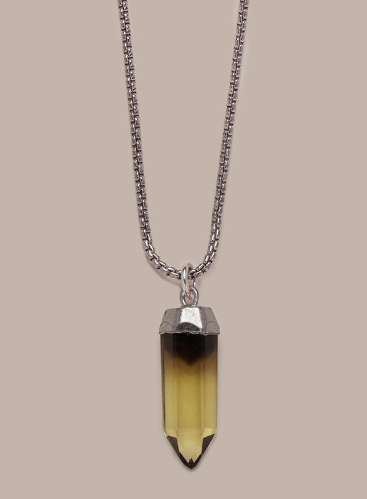 925 Sterling Silver Lemon Quartz Point Pendant Necklace (limited edition) Necklaces WE ARE ALL SMITH: Men's Jewelry & Clothing.