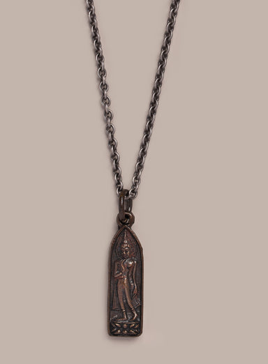 Bronze Walking Buddha Pendant Oxidized Sterling Rolo Chain Necklace Jewelry We Are All Smith