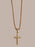14k Gold Vermeil Small Cross on 14K Gold Filled Venetian Box Chain Necklaces We Are All Smith