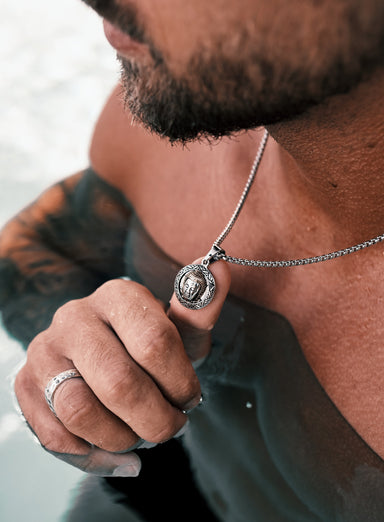 Waterproof Buddha Head Pendant Necklace Necklaces WE ARE ALL SMITH: Men's Jewelry & Clothing.   